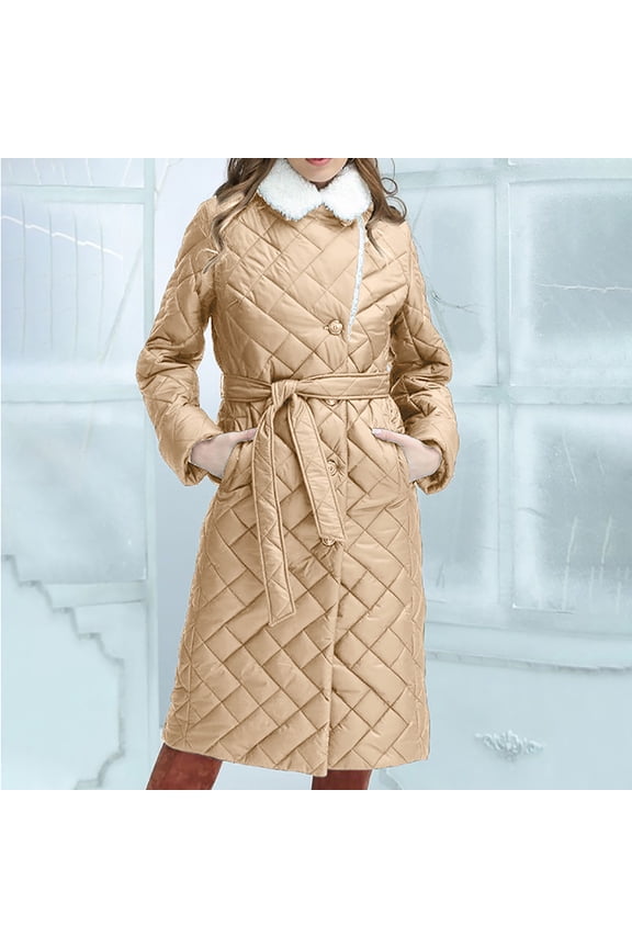 Womens Winter Coats Womens Winter Clothes Plus Size Warm Lapel Leather Cotton Coat Long Sleeve Jacket