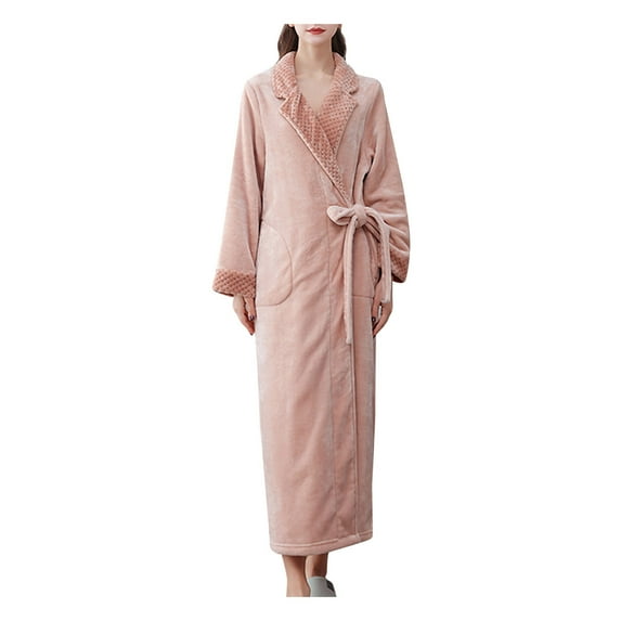 YUNAFFT Clearance Pajamas For Women Plus Size Fire Sale Adult 's Home Wear Flannel Nightgown Long Coral Velvet Bathrobe