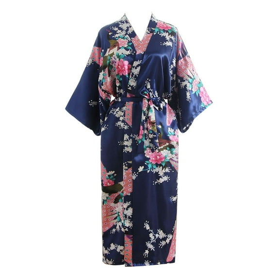Babysbule Pajamas for Women Plus Size Women Print Kimono Dressing Gown Bath Robe Lingerie Nightdress