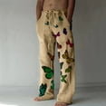 thumbnail image 1 of YUNAFFT Pants for Men Clearance Casual Men's Wide Leg Pants Printed Lace-up Casual Pants Wide Leg Pants Sweatpants Full Length Pants Trousers, 1 of 5
