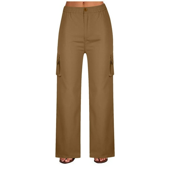 Babysbule Pants for Women Women's Cargo Pants Trousers Work Wear Solid With 6 Pocket Full Pants