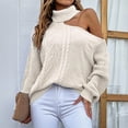 thumbnail image 1 of Babysbule Plus Size Womens Sweaters Fashion Women Solid Long Sleeve Pullove Turtleneck-Neck Casual Sweater Tops Women's Fashion, 1 of 6