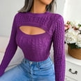 thumbnail image 1 of Babysbule Plus Size Womens Sweaters New Arrivals Women Casual Fashion Solid Pullover Sleeve Round-Neck Sweater Women's Fashion, 1 of 5