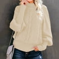 thumbnail image 1 of Babysbule Plus Size Womens Sweaters New Arrivals Women Casual Solid Long Sleeve Thick Knit Pullover Crewneck Sweater Coat Women's Fashion, 1 of 7