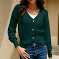 thumbnail image 1 of Babysbule Plus Size Womens Sweaters New Arrivals Women's Casual Solid Color Button Loose Knit Top Sleeve Cardigan Sweater V-Neck Sweater Women's Fashion, 1 of 8