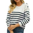 thumbnail image 1 of Babysbule Plus Size Womens Sweaters Women's Knitted Striped Pullover Fashion Casual Long Sleeve Sweater Women's Fashion, 1 of 6