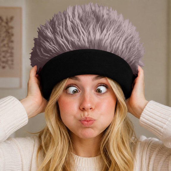 Babysbule Quirky Faux Fur Headband, Brimless Elastic Costume Headwear for Themed Party