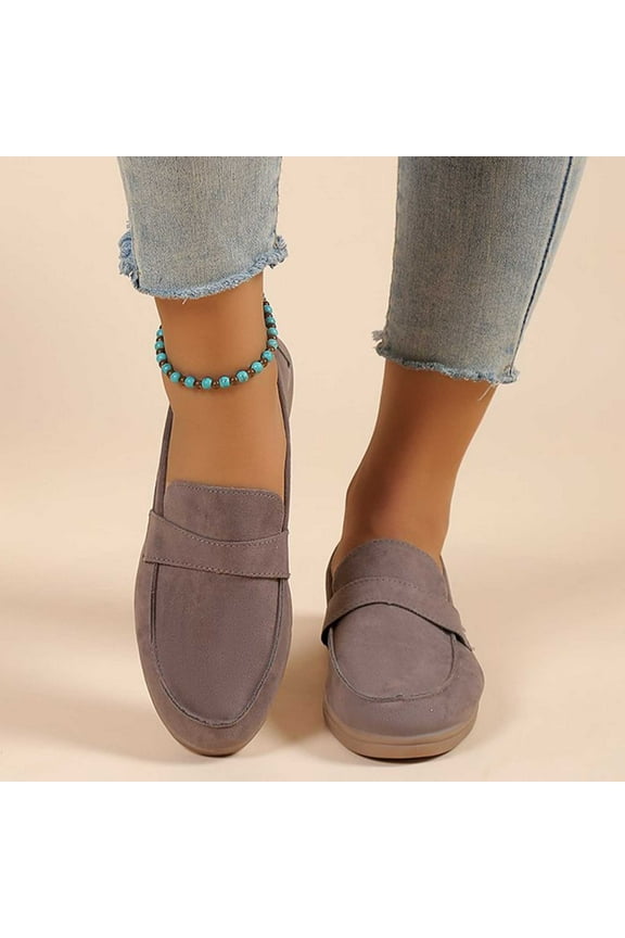 Shoes for Women Woman's Fashion Casual Comfortable Round Toe Low Heels Shoes Solid Color Shoes