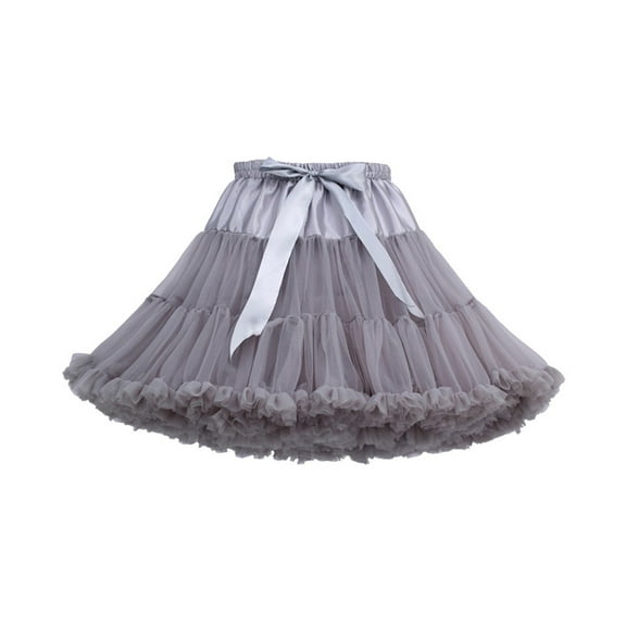 Babysbule Skirt for Women Plus Size Fashion Women's Solid Color Dance Party Dance Ballet Bandage Tutu Skirts