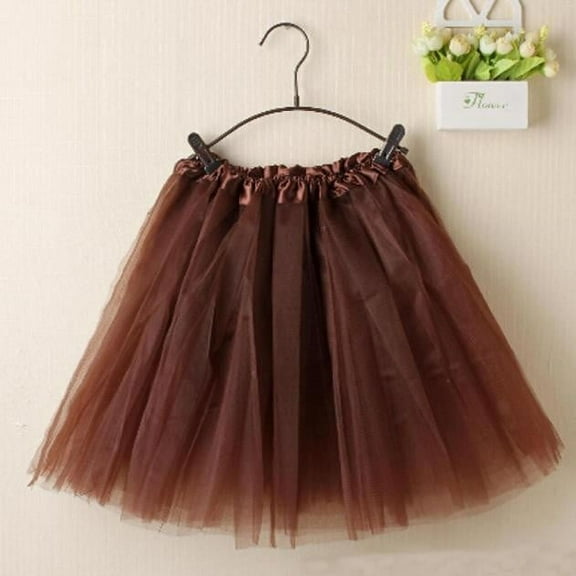 Babysbule Skirt for Women Plus Size Women Ballet Layered Organza Lace Mini Skirt Coffee