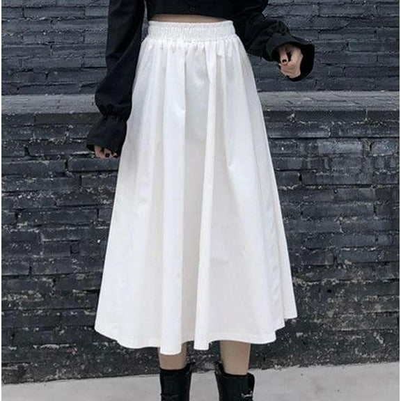 Babysbule Skirt for Women Plus Size Women Spring Summer Belt Elastic High Waist Long Mesh Skirt Womens Pleated