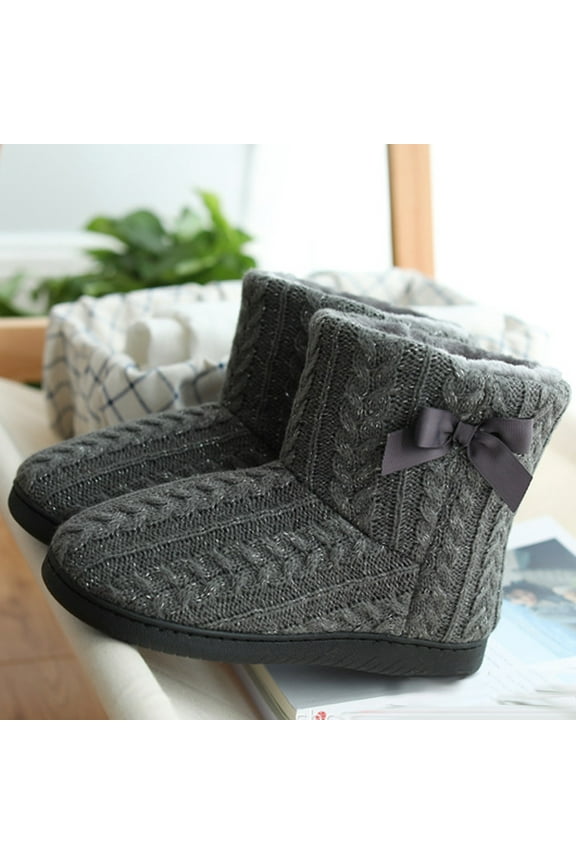 Snow Boots for Women Soft Warm Winter Slippers Home Mute Cute Soft Plush Ball Women Interior Boots
