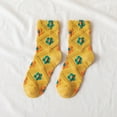 thumbnail image 1 of Babysbule Socks for Women Women Fashion Retro Academic Style Flower Lovely Cotton Middle Tube Socks, 1 of 5
