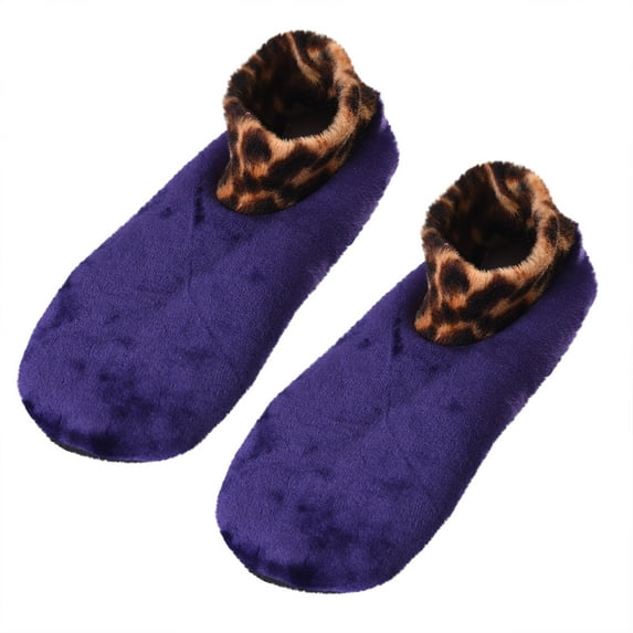 Babysbule Socks for Women Winter Children's Leopard Print Floor Double Layer Thickening Non-slip Warmth Down Yoga Dance Socks