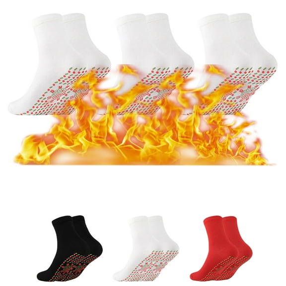 Babysbule Socks for Women Self-heating Socks Comfortable Stretch Durable Massage Warm And Cold-resistant Cotton Socks 3PC