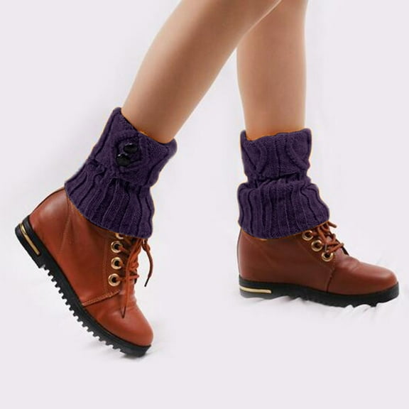 Babysbule Socks for Women Slid Women's Button Socks Boot Accessories Short Leg Warmers Knit Toppers