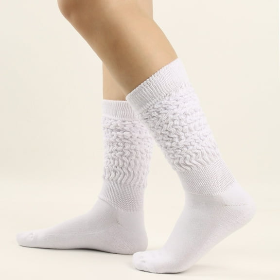 Babysbule Socks for Women Solid Warm Stockings From The 1980s To 1990s Super Long Tight Knit Pile Socks