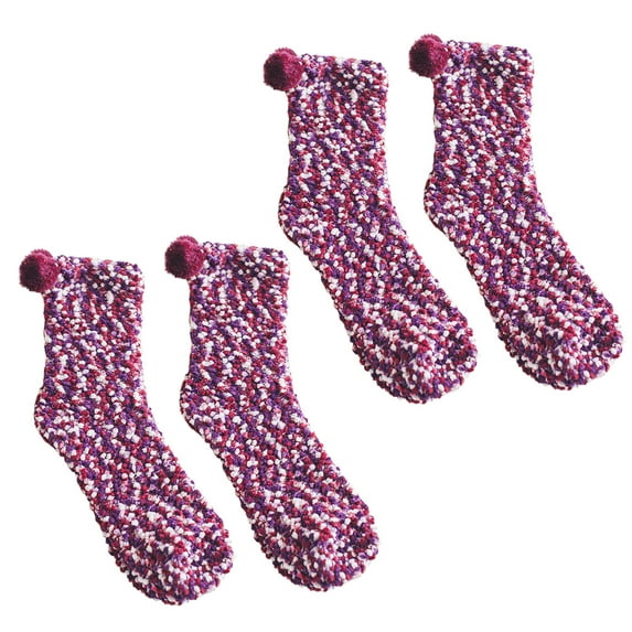 Babysbule Socks for Women Winter Coral Fleece Cake Towel Massage Bottom Tube Female Home Floor