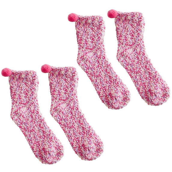 Babysbule Socks for Women Winter Coral Fleece Cake Towel Massage Bottom Tube Female Home Floor
