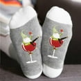 thumbnail image 1 of Babysbule Socks for Women Winter Cotton Socks Personalized Red Wine Cup Casual Mid Tube Fashion Colored Breathable Socks, 1 of 2