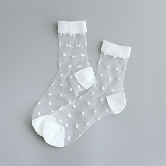 Babysbule Socks for Women Women Casual Summer Fashion Transparent Silk Dot Socks Short Cute Gift Sock