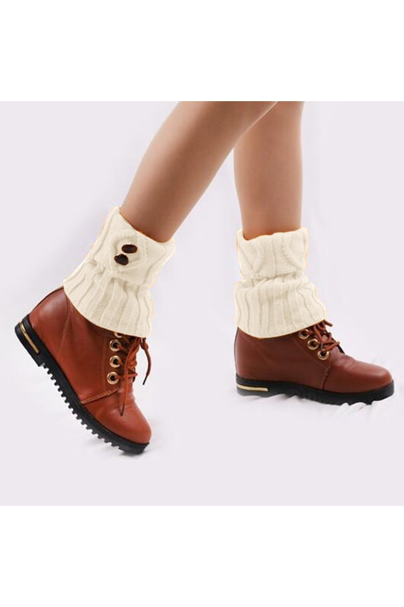 Socks for Women Women's Button Socks Boot Accessories Short Leg Warmers Knit Toppers