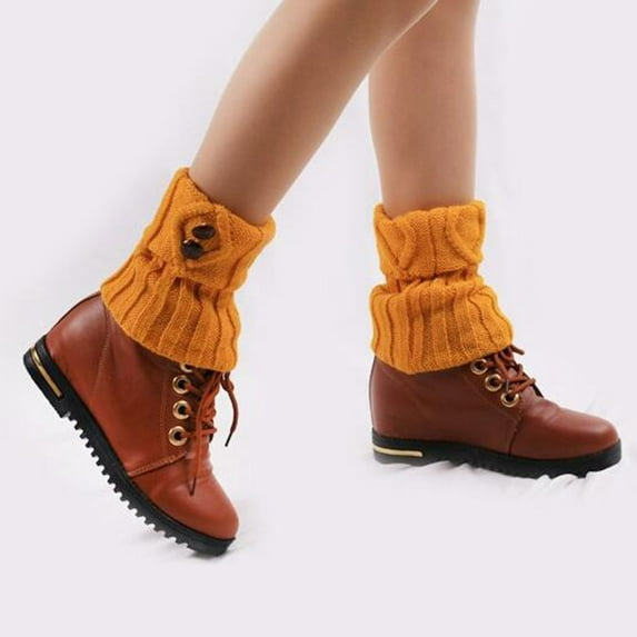 Babysbule Socks for Women Women's Button Socks Boot Accessories Short Leg Warmers Knit Toppers