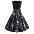 thumbnail image 1 of Babysbule Summer Dresses for Women Sexy Ladies Fashion Floral Vintage Print V-Neck Sleeveless Swing Skirts Deals, 1 of 5