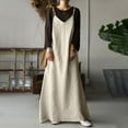 thumbnail image 1 of Babysbule Summer Dresses for Women Solid V-Neck Sleeveless Backless Long Sling Dresses Skirts, 1 of 9