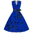 thumbnail image 1 of Babysbule Summer Dresses for Women Vintage Retro V-Neck Sleeveless Print Evening Party Prom Swing Dress, 1 of 9