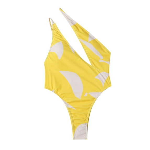 Babysbule Swimsuits for Women Clearance Women Sexy Color Block Printing Backless Bikini One-Piece Swimwear Swimsuit Beachwear Set