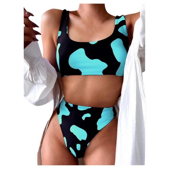 Babysbule Swimsuits for Women Women Cow Print Bikini Set Push-Up Brazilian Swimwear Beachwear Swimsuit