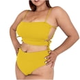 thumbnail image 1 of Babysbule Swimsuits for Women Women Plus Size Fashion Solid Swimsuit Bikini Set Two Piece Suit, 1 of 5