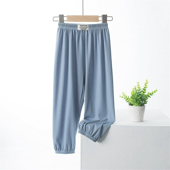 Babysbule Toddler Baby Kids Pant Fashion Toddler Kids Baby Girls Fashion Cute Sweet Ice Silk Wide Leg Pants Trousers Pants Leggings