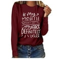 thumbnail image 1 of Babysbule Tops for Women Women Printed Long Sleeve Sweatshirt Pullover Shirts Top Blouse, 1 of 4