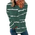 thumbnail image 1 of Babysbule Tops for Women Women's Casual Striped Sweatshirts Thermal Crewneck Long Sleeve T-Shirts Loose, 1 of 6