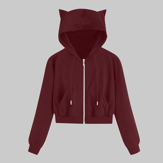 Babysbule Winter Coats for Women Women Casual Long Sleeve Zipper Pocket Shirt Hooded Sweatshirt Tops Tops