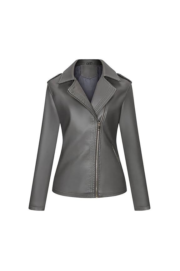 Winter Coats for Women Women Fashion Solid Zipper Leather Tops Cardigan With Pocket Short Coat Jacket Tops