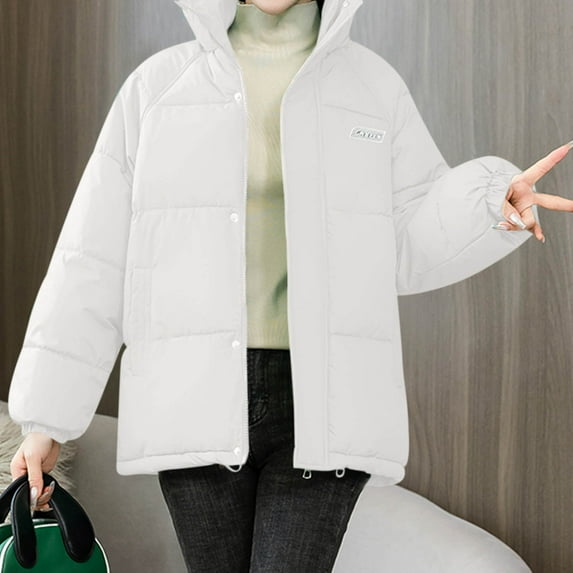 Babysbule Winter Coats for Women Women Hoodless Zippers Solid Loose Long Sleeve Bomber Warm Blouse Coat Jackets Clearance Tops