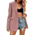 thumbnail image 1 of Babysbule Winter Jackets for Women Fashion Woman Long Sleeve Open Front Loose Outerwear Solid Blouse Coat Tops Button Pockets Blouse, 1 of 9