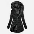 thumbnail image 1 of Babysbule Winter Jackets for Women Fashion Women Hooded Outwear Ladies Warm Coat Long Padded Slim Jacket, 1 of 9