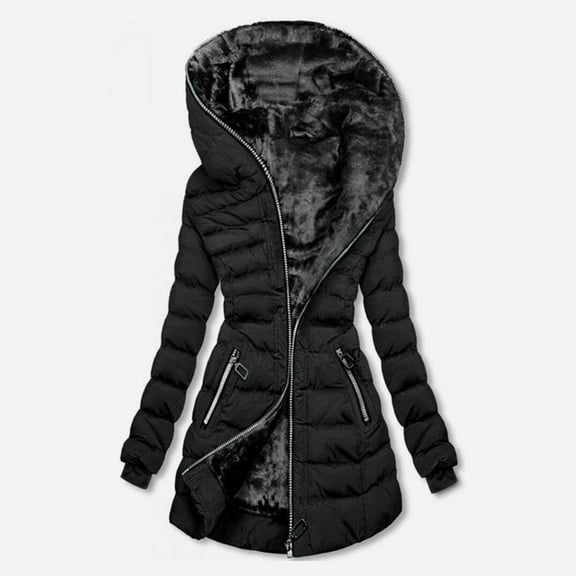Babysbule Winter Jackets for Women Fashion Women Hooded Outwear Ladies Warm Coat Long Padded Slim Jacket