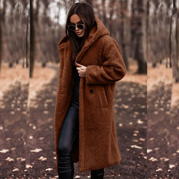 Babysbule Winter Jackets for Women Clearance Fashion Women Outfits Long Sleeve Solid Faux Leather Outwear Jackets Tops Coats