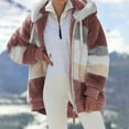 thumbnail image 1 of Babysbule Winter Jackets for Women Ladies Winter Hooded Top Loose Long-sleeve Jacket Plush Coat with Zipper, 1 of 7