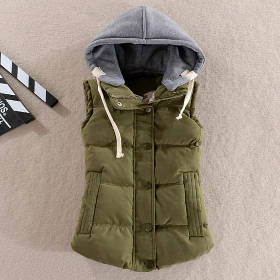 Babysbule Winter Jackets for Women Women Casual Fashion Zippers Loose Sleeveless Zipper Solid Warm Coat Tops Vest