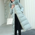 thumbnail image 1 of Babysbule Winter Jackets for Women Clearance Women Hooded Zippers Solid Medium And Long Term Loose Long Sleeve Warm Blouse Coat Jackets, 1 of 5