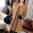 thumbnail image 1 of Babysbule Winter Jackets for Women Women Winter Warm Outwear Wool Lapel Trench ParkaCoat Jacket Overcoat StylsihWi, 1 of 6