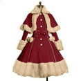 thumbnail image 1 of Babysbule Winter Jackets for Women Women's Long Sleeve Woolen Jacket Bow Cape Set Outwear Plush Stitching Coat, 1 of 6