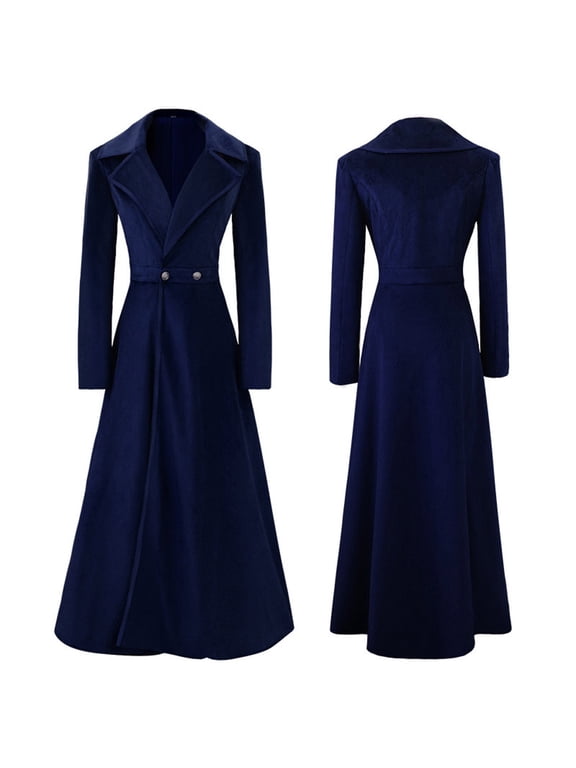 Winter Jackets for Women Women's Fashion Autumn And Winter Solid Color Long Sleeve Mid-Length Swing Windbreaker Jacket