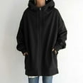 thumbnail image 1 of Babysbule Winter Jackets for Women Women's Solid Color Hoodie Zipper Long Sleeve Sweatshirts Pockets Long Coat Tops, 1 of 5